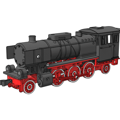 Duża lokomotywa parowa do druku 3D