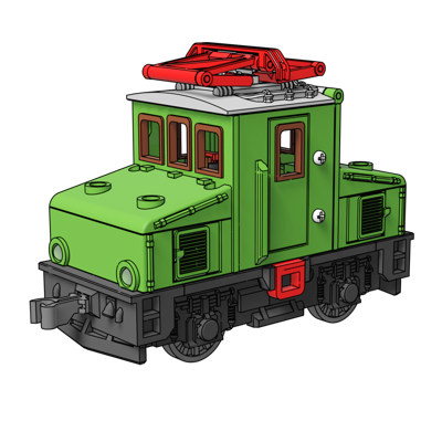 3D-printed Small electric locomotive